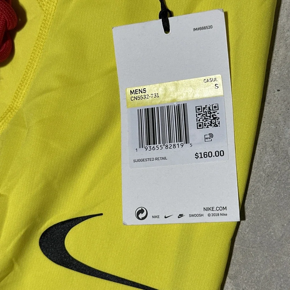 Men's Nike Pro Off-White Tights Opti Yellow Size Small CN5532-731 NWT $160 - Picture 3 of 14